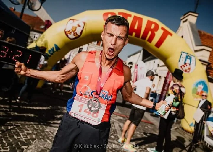 Filip na mecie biegu